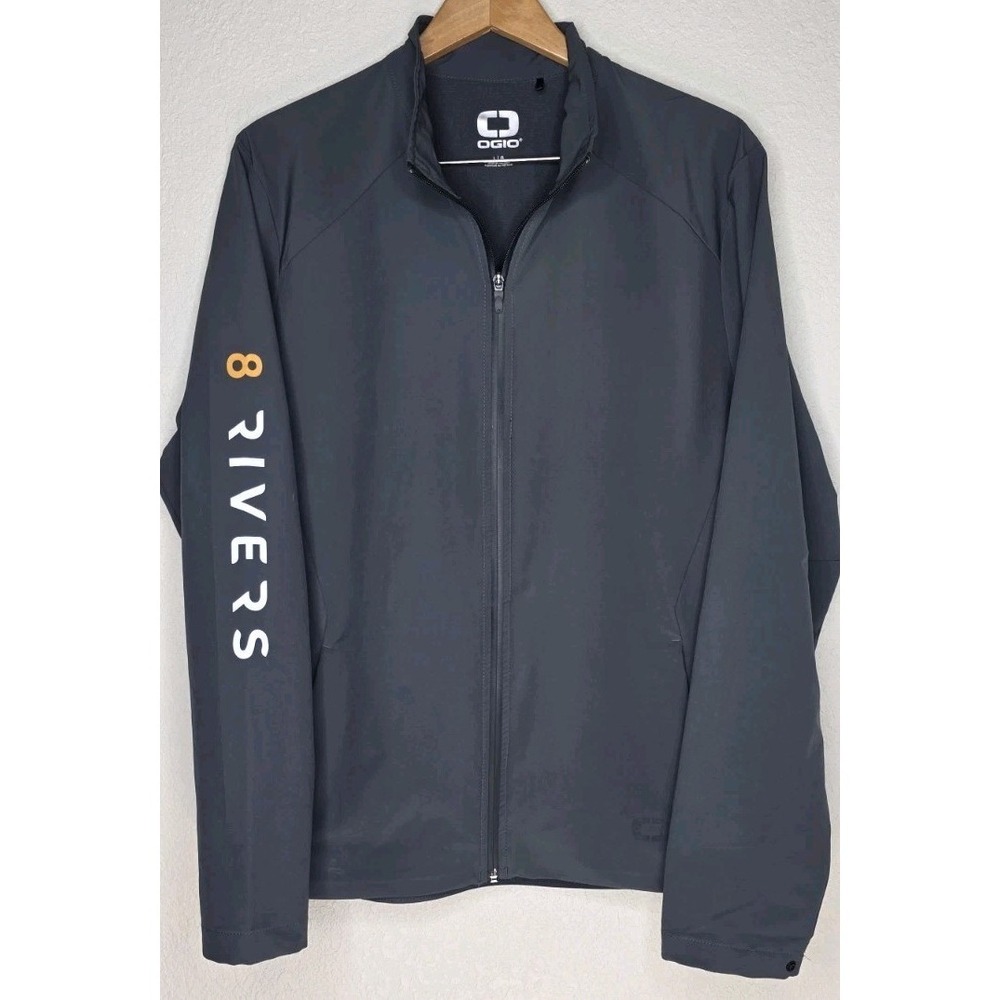 OGIO Tarmac Grey Connection Full Zip Softshell Jacket Men L Sport Golf Casual